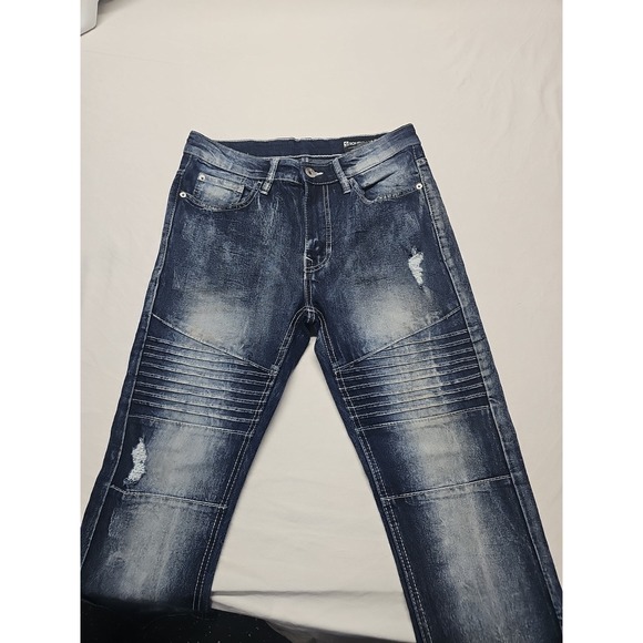 Southpole  Men's Biker/Moto Denim Pants Blue Size 30x32 Distressed - Picture 5 of 14